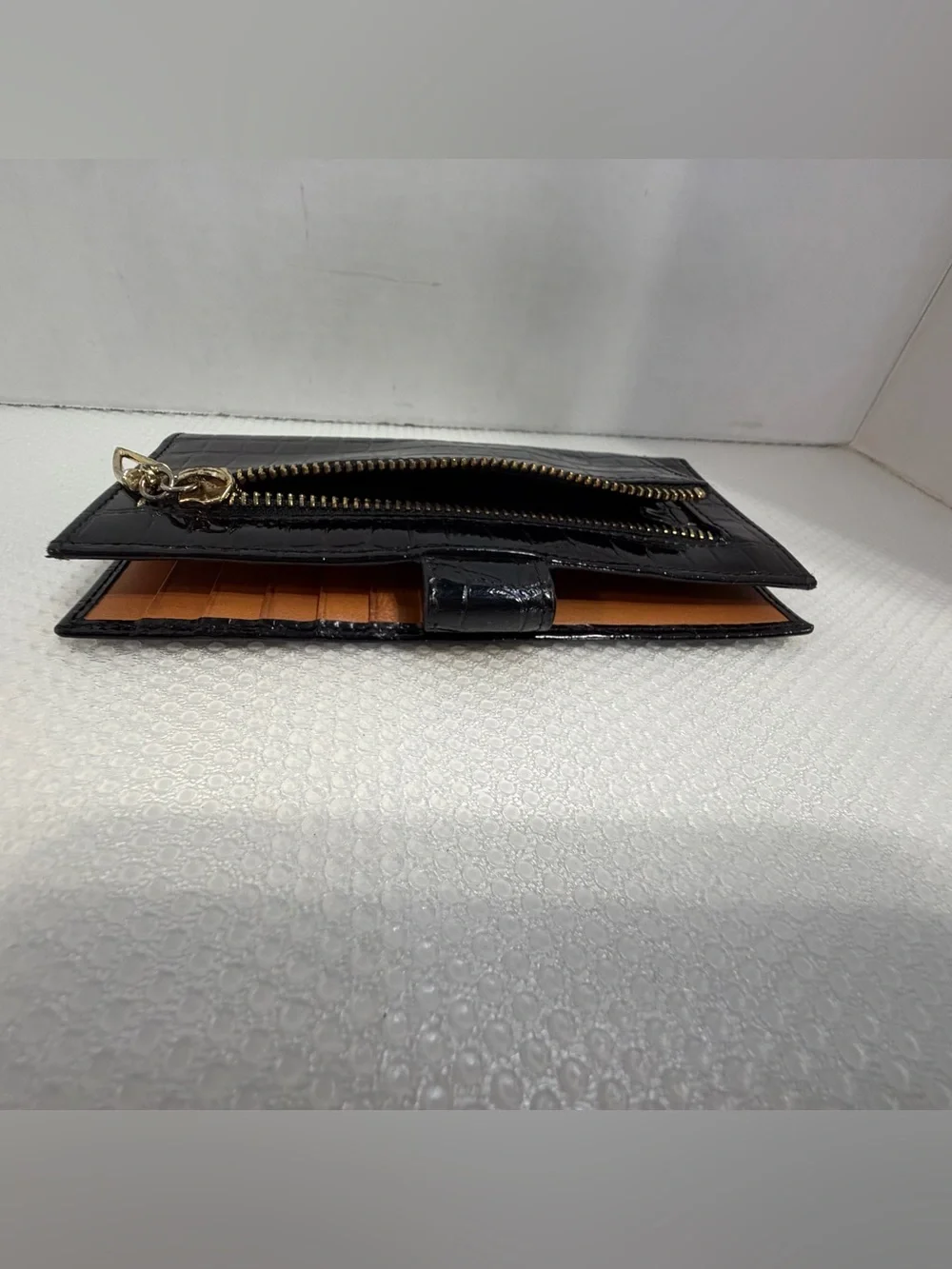 Tusk Black Croc-Embossed Leather Wallet